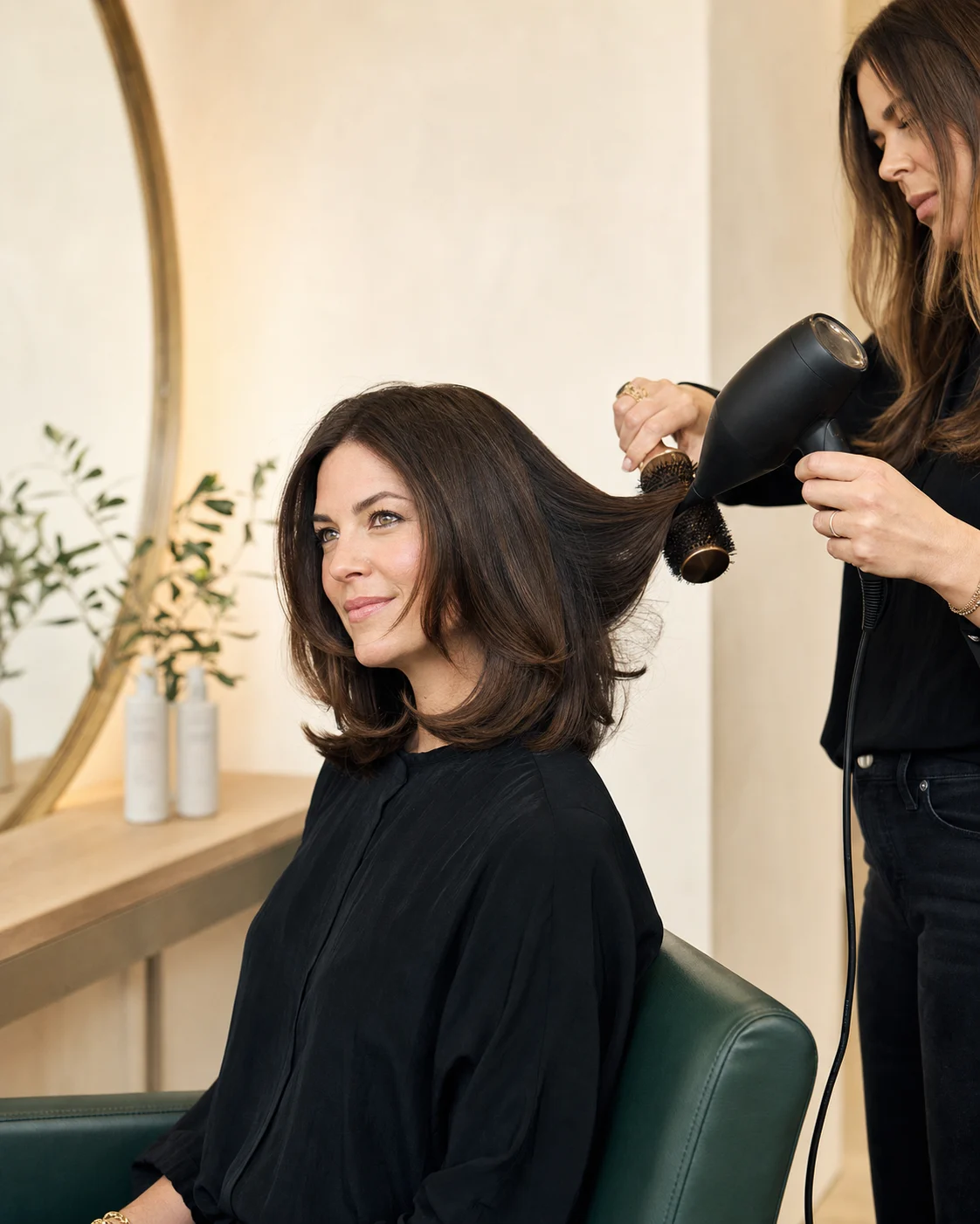 Polished hair salon finish at Maple