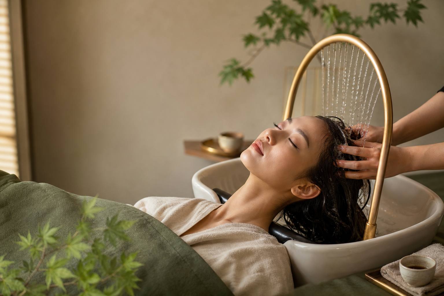Relaxing Japanese-inspired scalp massage and head spa treatment at Maple Head Spa & Nails