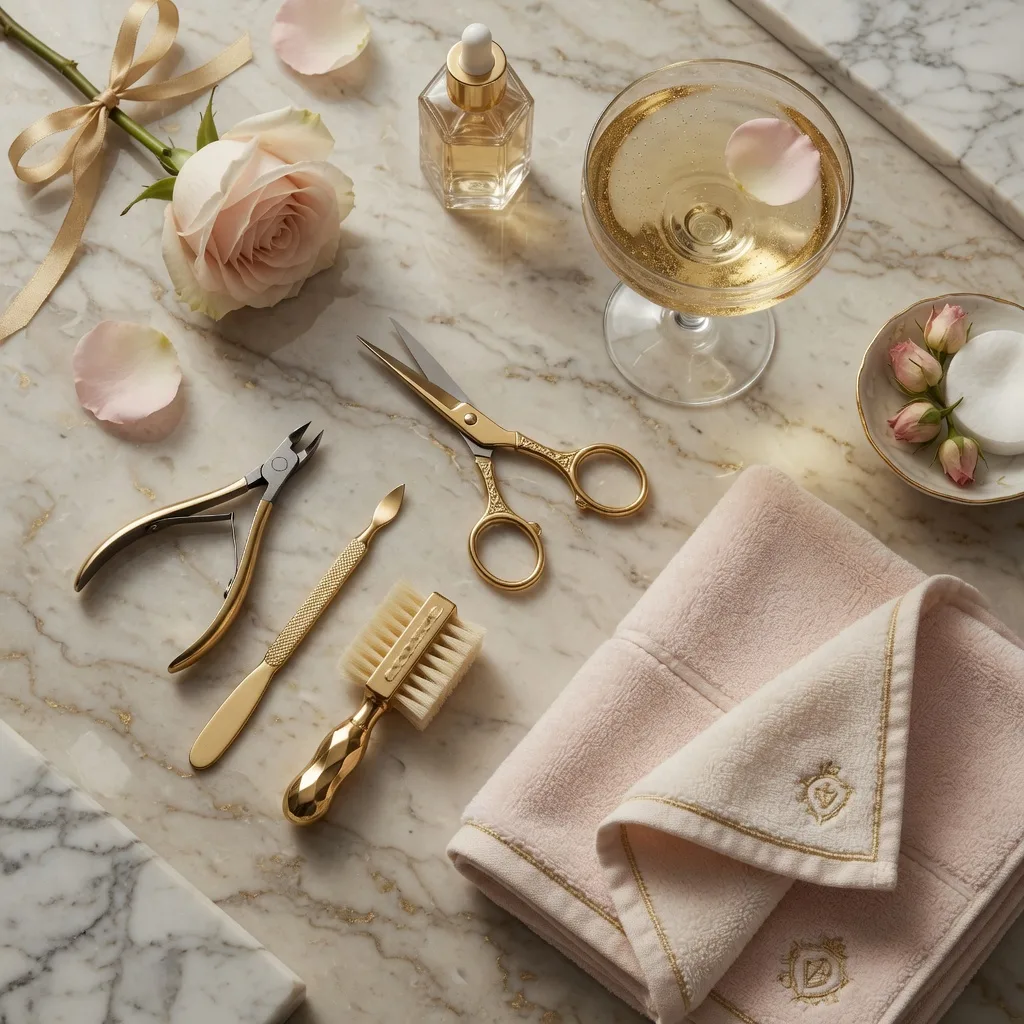 Premium nail tools and boutique spa details
