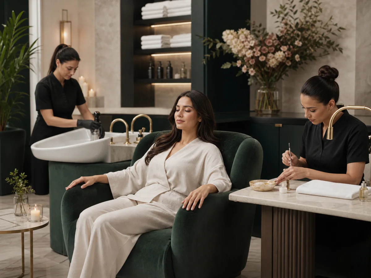 Head spa, hair, massage, manicure, pedicure, and nail services at Maple